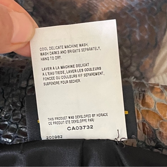 Linda Lundstrom Women’s Reptile Snake Skin Embossed Coat Plus Size 16 Zip Detail - Picture 9 of 9